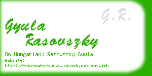 gyula rasovszky business card